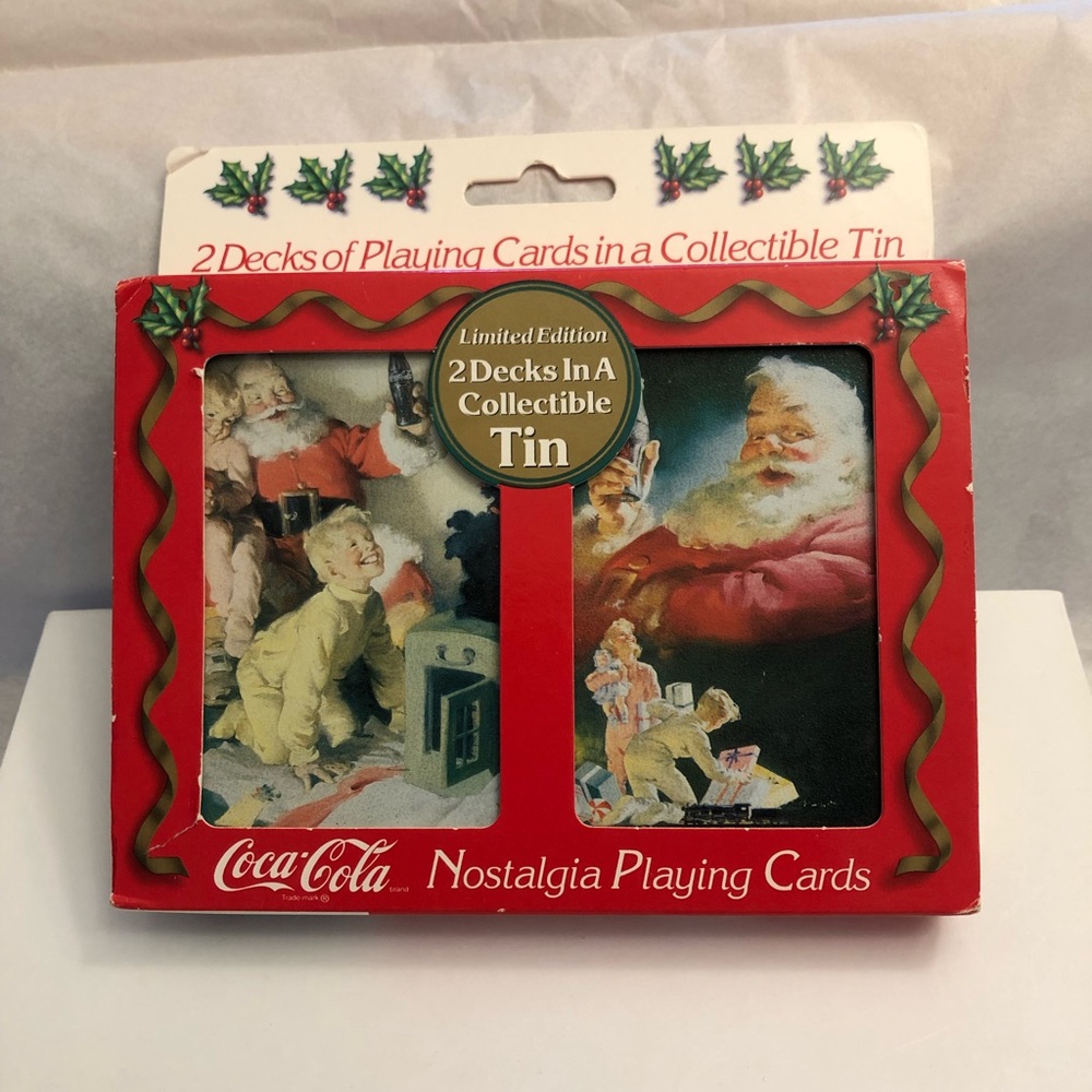 ♥️HP♥️ Coca Cola Santa Playing Cards 1996 Set/2 Limited Edition NIB